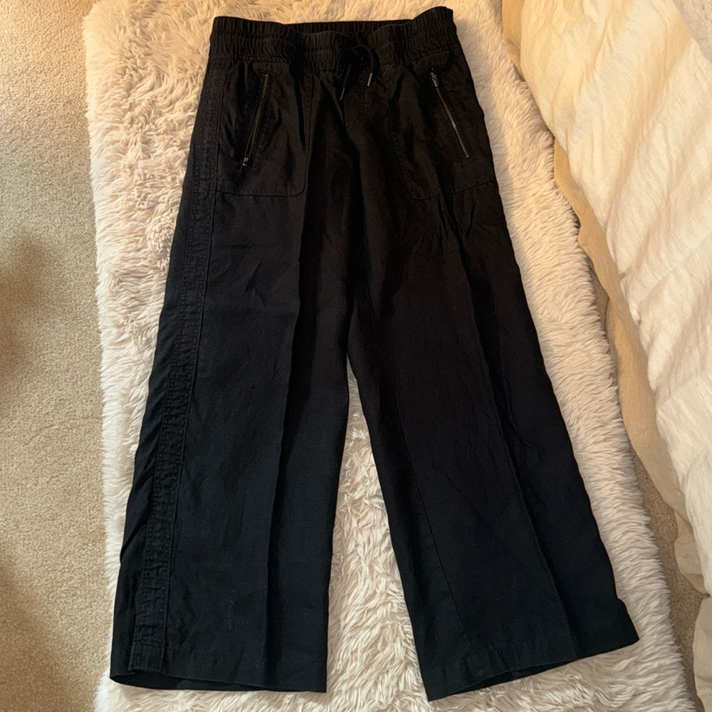 Athleta black linen pants